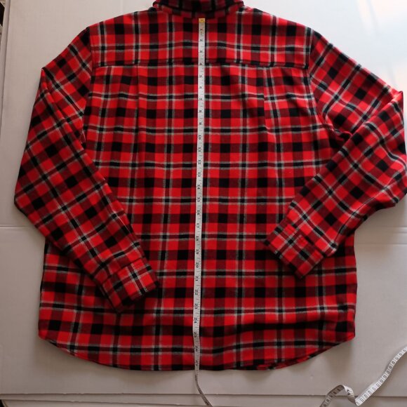 Tilley Plaid Flannel Long Sleeve Button-down Shirt Red Black Gray Men’s Size XL - Picture 11 of 13